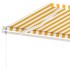 Toldo de pie automático amarillo y blanco 450x350