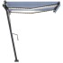 Toldo automático LED sensor de viento azul y blanco 350x250