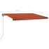 Toldo manual retráctil con LED naranja y marrón 450x300