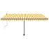 Toldo de pie automático amarillo y blanco 400x350