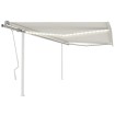 Toldo manual retráctil con LED crema 4x3,5 m