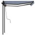 Toldo automático LED sensor de viento azul y blanco 3,5x2,5