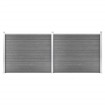 Set de panel de valla WPC gris 353x146 cm