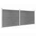 Set de panel de valla WPC gris 353x146