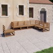 Muebles de jardín 7 piezas marrón miel madera maciza de pino