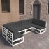 Set muebles jardín 6 pzas con cojines madera maciza pino