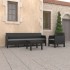 Set de muebles de jardín 3 pzas cojines PP ratán gris