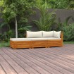 Muebles de jardín 3 piezas con cojines madera maciza de acacia