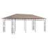 Cenador con mosquitera gris taupe 6x3x2,73 m 180