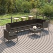 Set de muebles de jardín 8 pzas y cojines ratán sintético gris