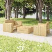 Set de muebles de jardín 3 pzas madera maciza pino impregnada