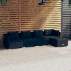 Set de muebles de jardín 5 pzas y cojines ratán sintético negro