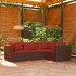 Set muebles de jardín 4 piezas y cojines ratán sintético