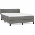 Cama box spring con colchón tela gris oscuro 140x190