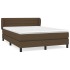 Cama box spring con colchón tela marrón oscuro 140x190