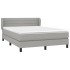 Cama box spring con colchón tela gris claro 140x190