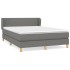 Cama box spring con colchón tela gris oscuro 140x190