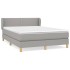 Cama box spring con colchón tela gris claro 140x190