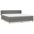 Cama box spring con colchón tela gris oscuro 160x200