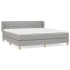 Cama box spring con colchón tela gris claro 160x200