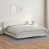 Cama box spring con colchón cuero sintético blanco 160x200