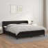 Cama box spring con colchón cuero sintético negro 160x200