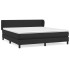 Cama box spring con colchón cuero sintético negro 160x200