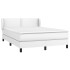 Cama box spring con colchón cuero sintético blanco