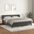 Cama box spring con colchón terciopelo gris oscuro 180x200