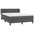 Cama box spring con colchón terciopelo gris oscuro 140x190