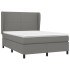 Cama box spring con colchón tela gris oscuro 140x190