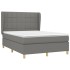 Cama box spring con colchón tela gris oscuro 140x190