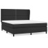 Cama box spring con colchón cuero sintético negro 160x200