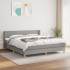 Cama box spring con colchón tela gris claro 160x200