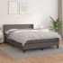 Cama box spring con colchón cuero sintético gris 140x200