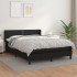 Cama box spring con colchón cuero sintético negro 140x190