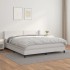 Cama box spring con colchón cuero sintético blanco 180x200