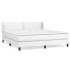 Cama box spring con colchón cuero sintético blanco 180x200