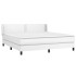 Cama box spring con colchón cuero sintético blanco 180x200