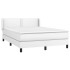 Cama box spring con colchón cuero sintético blanco