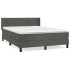 Cama box spring con colchón terciopelo gris oscuro 140x200