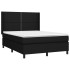 Cama box spring con colchón tela negro 140x190