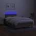 Cama box spring con colchón LED tela gris taupe 120x200