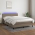 Cama box spring con colchón LED tela gris taupe 140x190