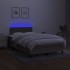 Cama box spring con colchón y LED tela gris taupe 120x200