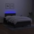 Cama box spring con colchón LED tela negro 120x200