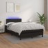 Cama box spring colchón y LED cuero sintético negro 120x200