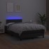 Cama box spring colchón y LED cuero sintético negro 120x200