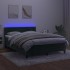 Cama box spring colchón y LED terciopelo verde oscuro