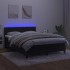 Cama box spring colchón y LED terciopelo negro 140x190